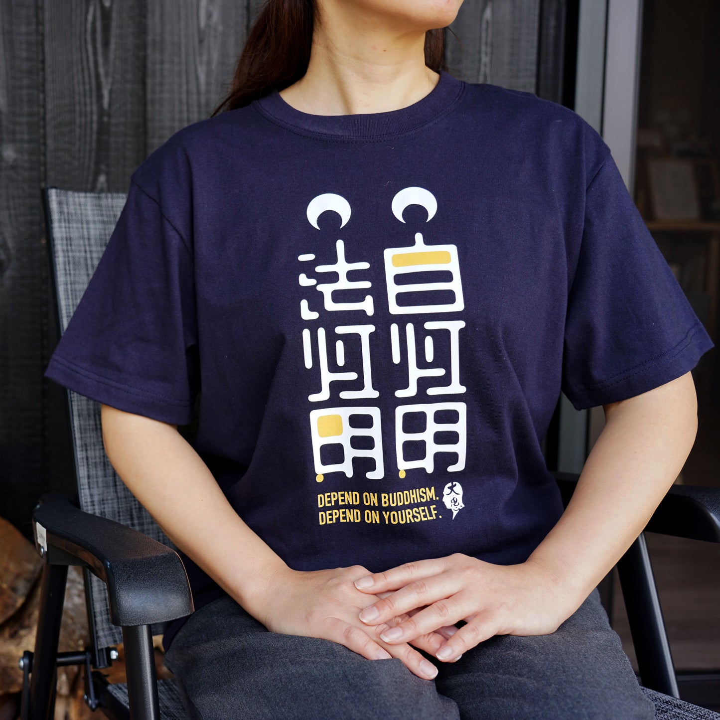 NEW ! オリジナルTシャツ〈ともしび〉ネイビー／送料無料